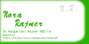 nora rajner business card